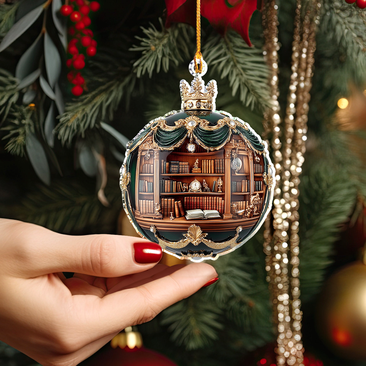 Shineful 2D Acrylic Ornament Cozy Book Nook