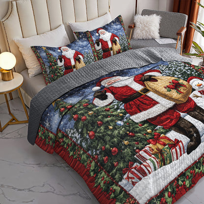 Shineful All Season Quilt 3-Piece Set Santa's Christmas Wonderland