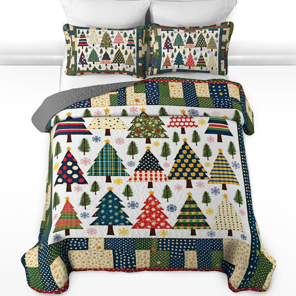 Shineful All Season Quilt 3-teiliges Set - Festive Forest Quilt