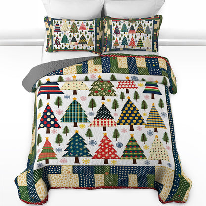 Shineful All Season Quilt 3-Piece Set - Festive Forest Quilt