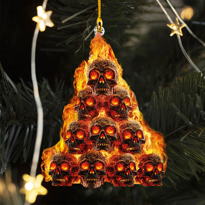 Shineful 2D Acrylic Ornament - Inferno Skull Pyramid