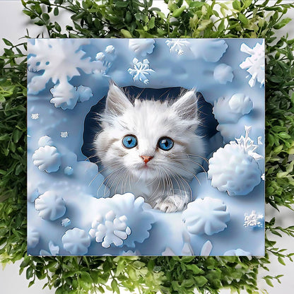 Shineful 2D Metal Sign Snowy Kitten