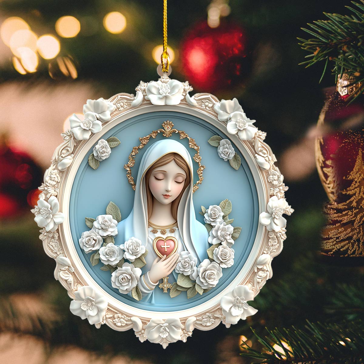 Shineful 2D Acrylic Ornament Blessed Virgin Mary Christmas