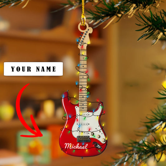 Glänzendes 2D-Acryl-Ornament – personalisierte E-Gitarren-Kollektion