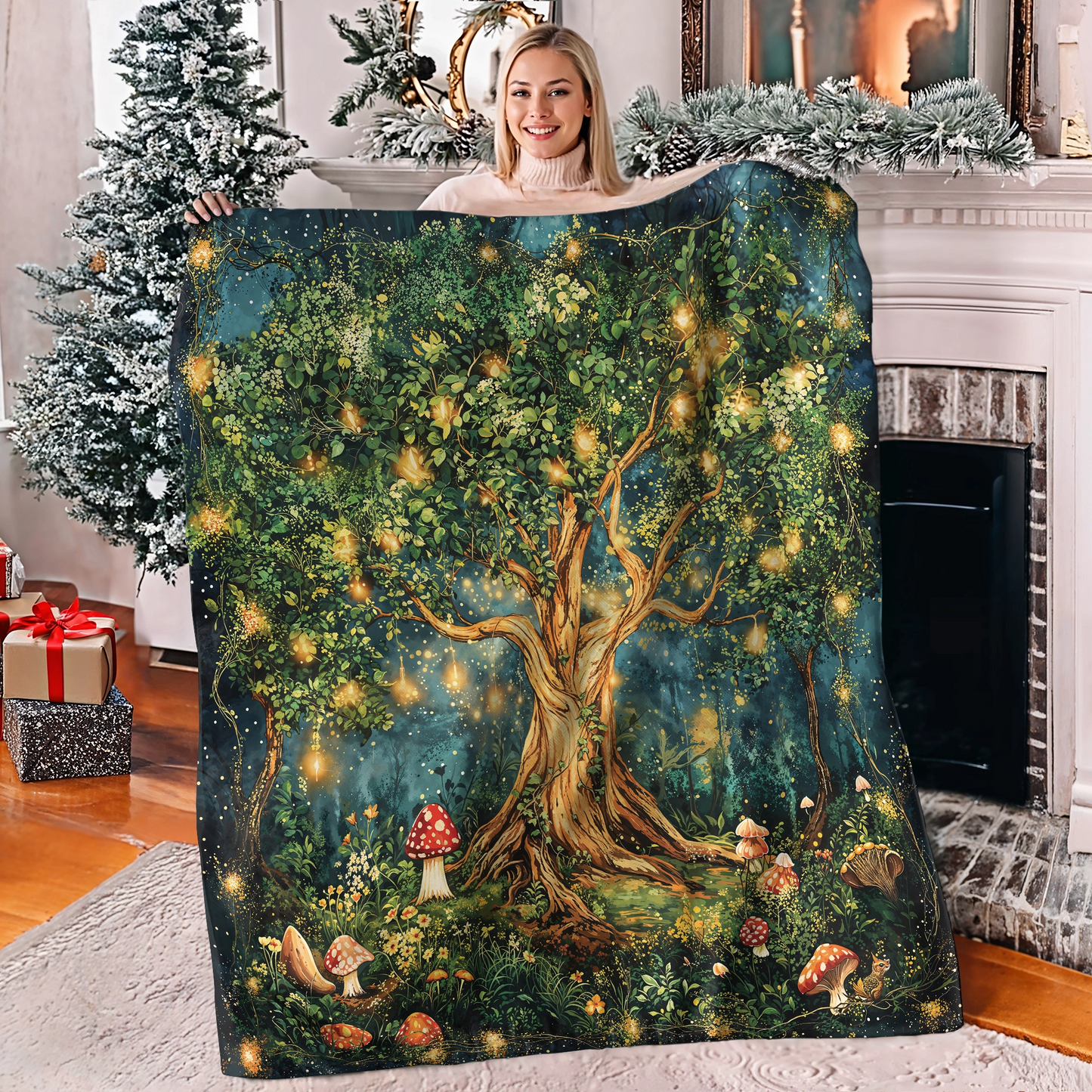 Shineful Fleece Blanket Enchanted Forest Tree of Life