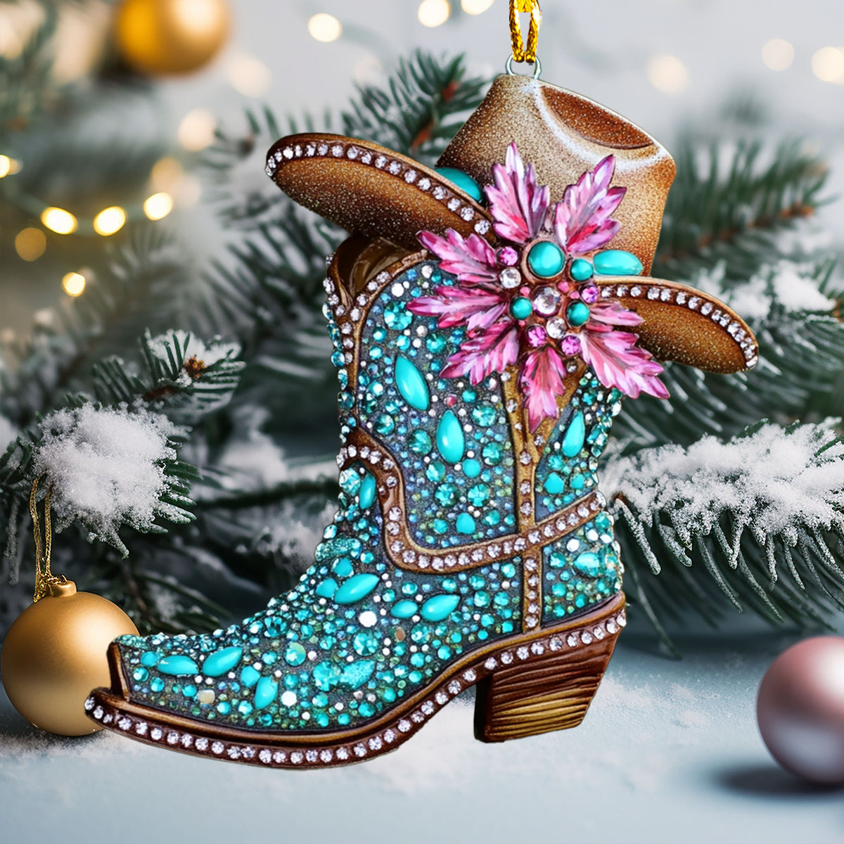 Shineful 2D Acrylic Ornament Enchanting Cowboy Boot