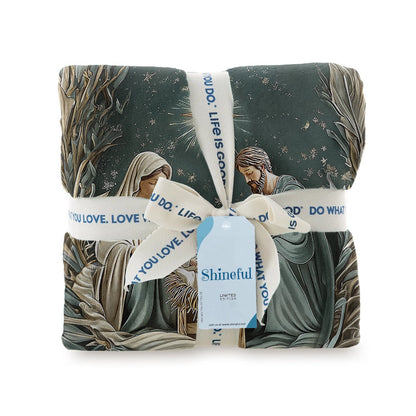 Shineful Fleece Blanket Divine Silent Night Nativity