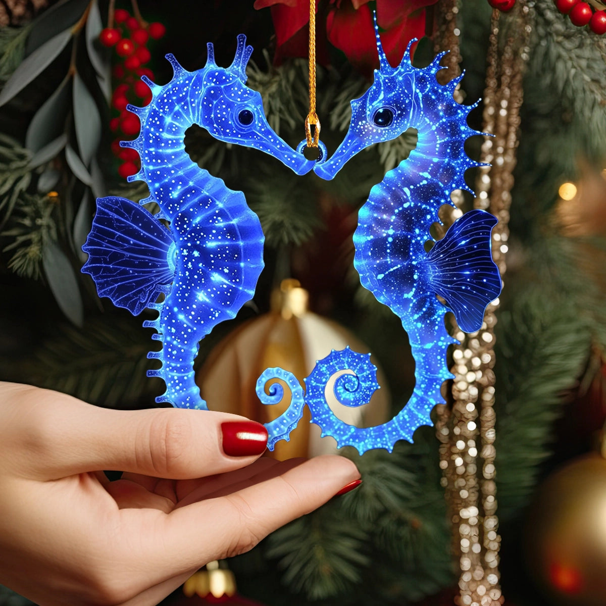 Shineful Acrylic Ornament Sparkling SeaHorse Pair