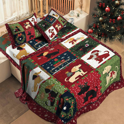 Shineful 4-Piece Bed Sheet Set Festive Dachshunds