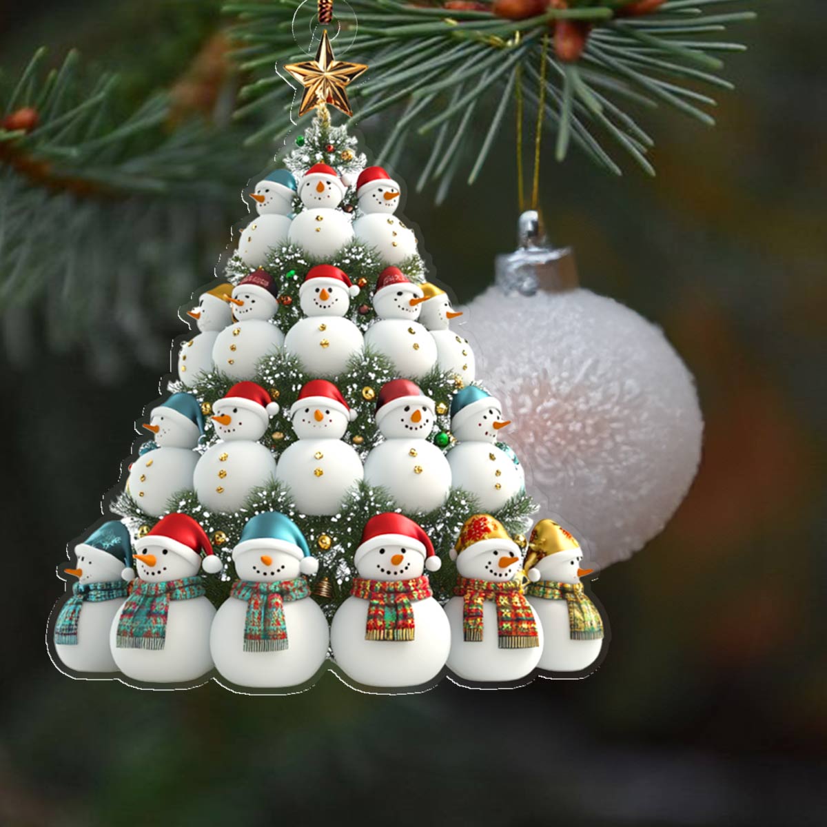 Shineful 2D Acrylic Ornament Happy Snowmen