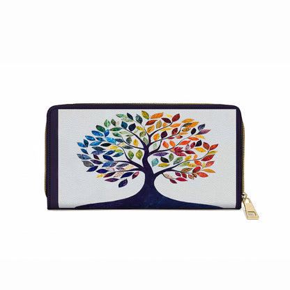 Shineful Leather Clutch Purse With Wristlet Strap Handle Enchanted Forest