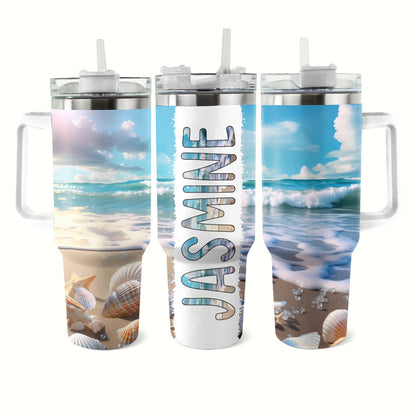 Shineful Tumbler Personalized Love Beach