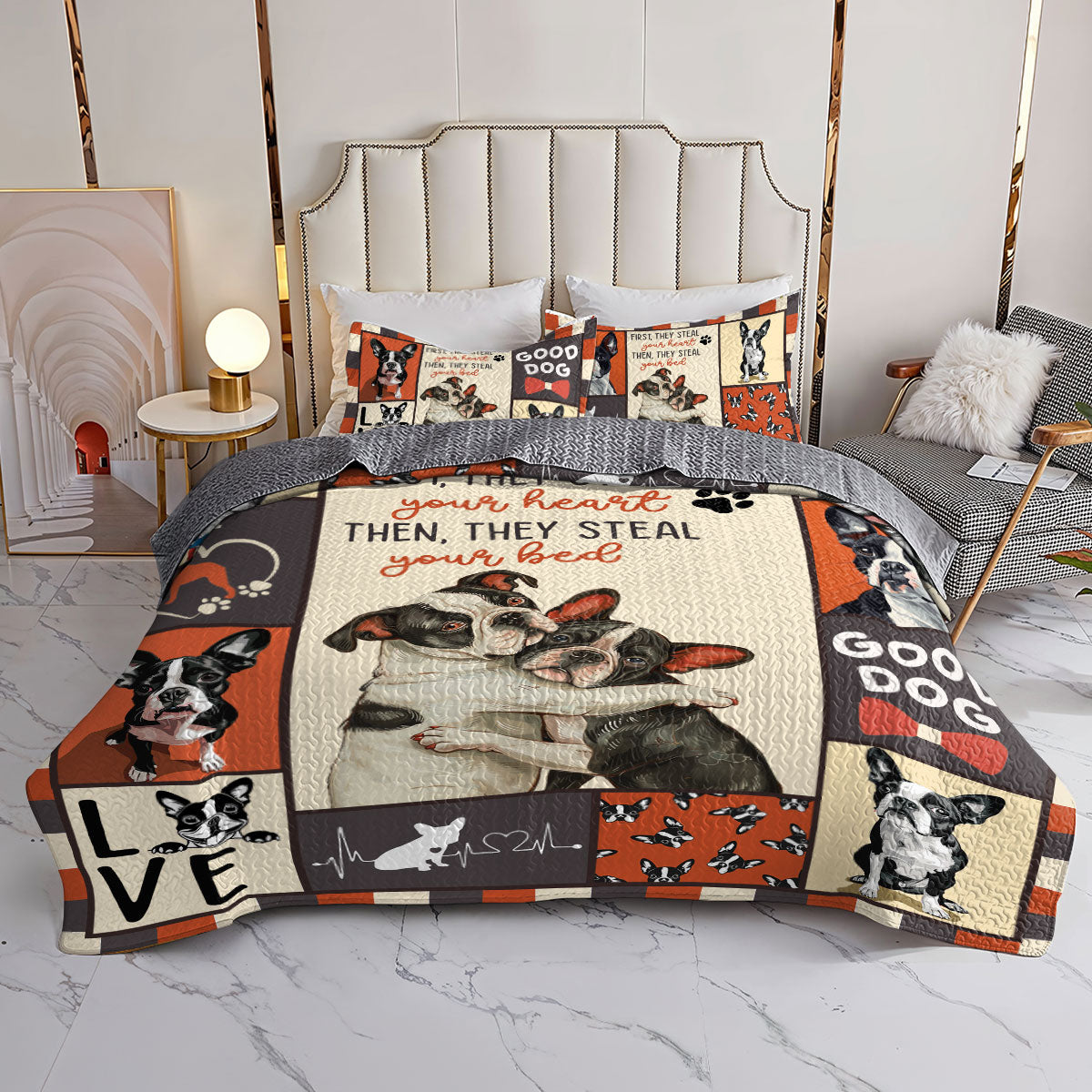 Shineful All Season Quilt 3-Piece Set Heart and Furry Thieves