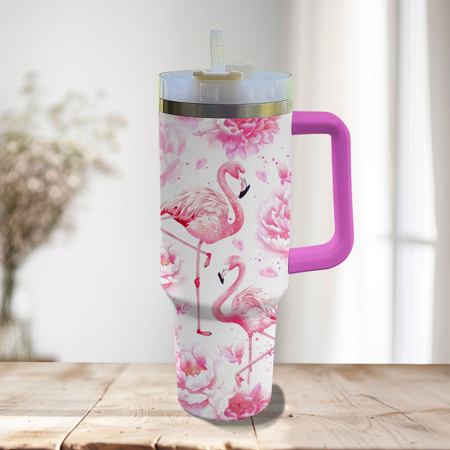 Shineful Tumbler Blossom Peony Flamingo