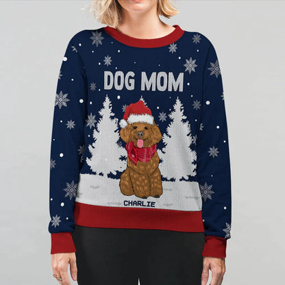 Dog Dad Winter - Personalized Custom All-Over-Print Sweatshirt