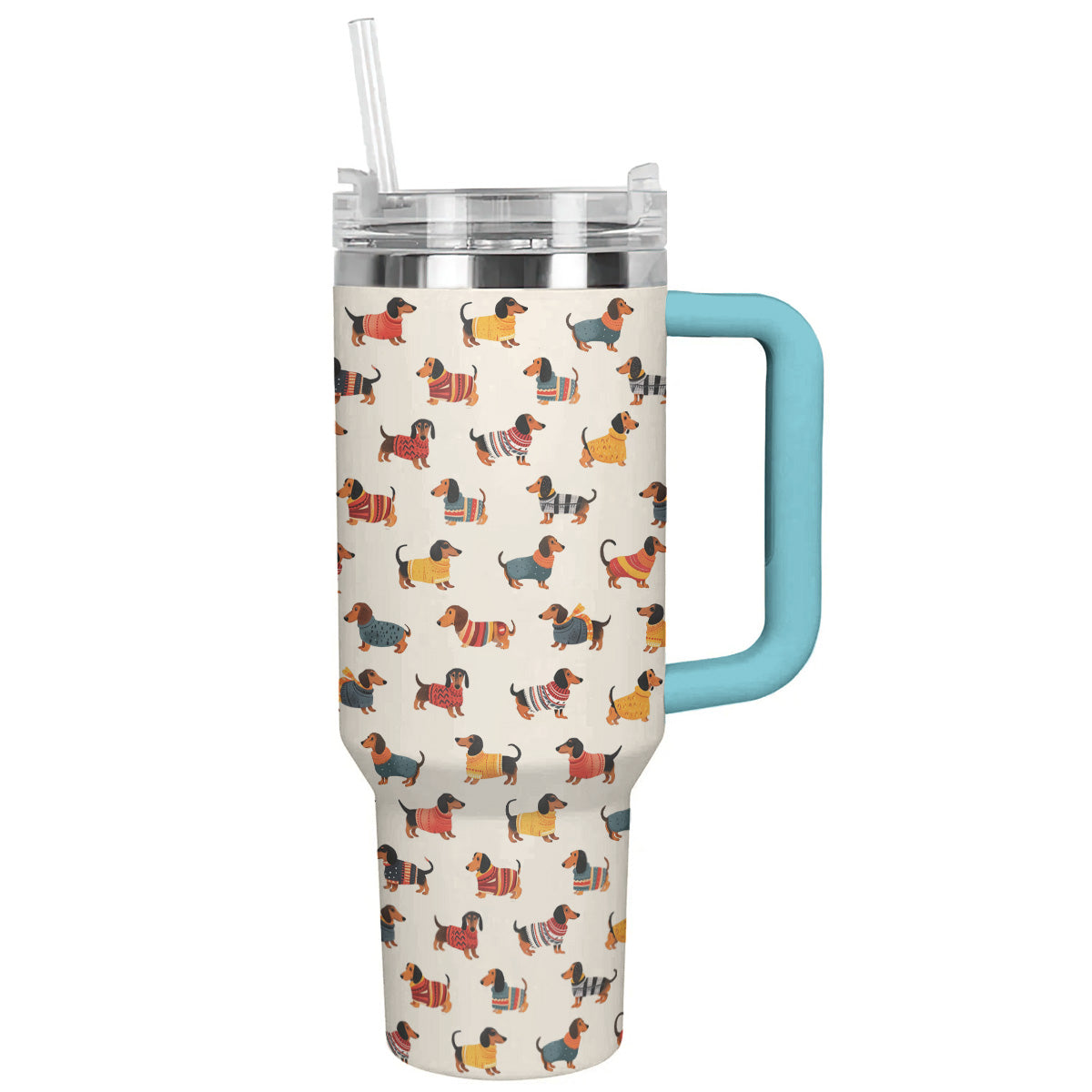 Dachshund 40 Oz Shineful™ Tumbler Cute Nl09 Sky Blue 40Oz