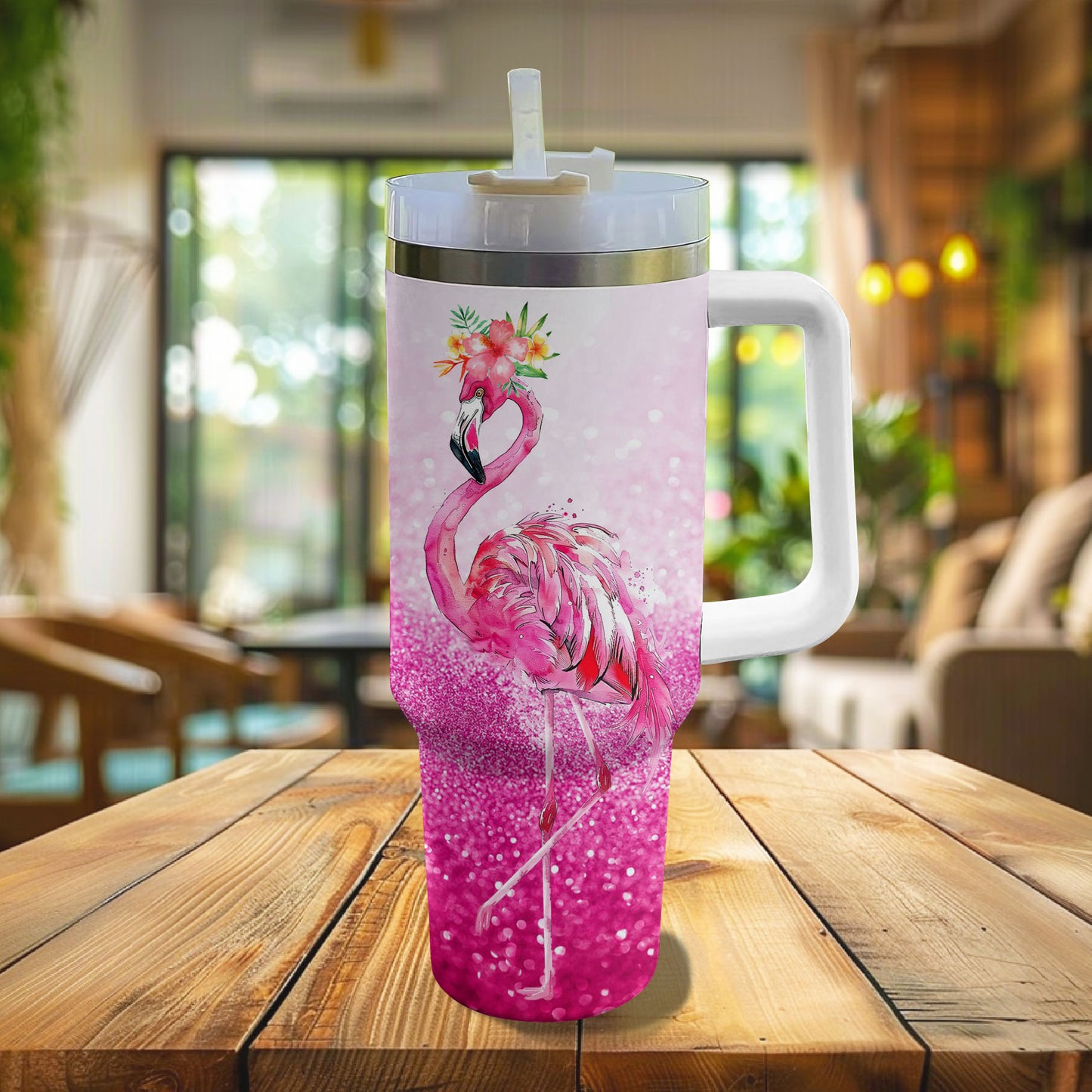 Glänzender Becher Blink Flamingo