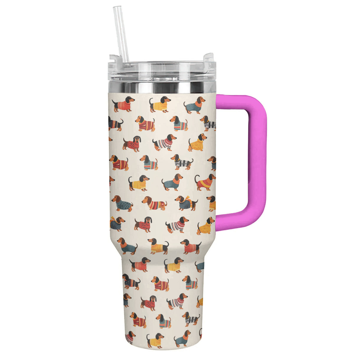 Dachshund 40 Oz Shineful™ Tumbler Cute Nl09 Hot Pink 40Oz