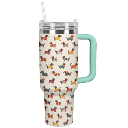 Dachshund 40 Oz Shineful™ Tumbler Cute Nl09 Turquoise Blue 40Oz