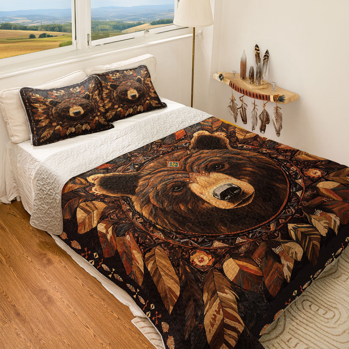 Shineful All Season Quilt 3-Piece Set Bear Totem Dream