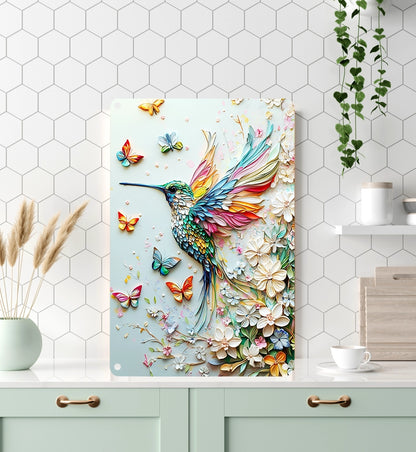 Shineful 2D Metal Sign Hummingbird Harmony