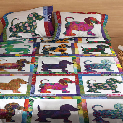 Shineful 4-Piece Bed Sheet Set Dachshund Dreams