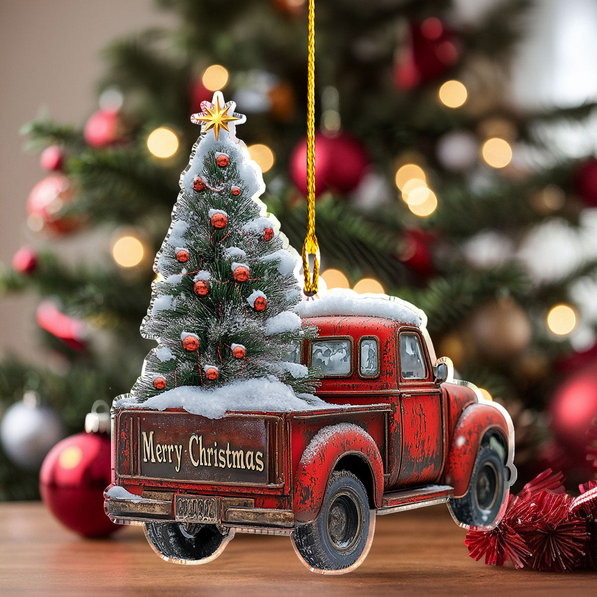 Shineful 2D Acrylic Ornament - Vintage Christmas Joyride