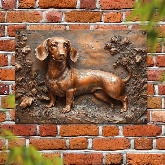 Shineful 2D Metal Sign Dachshund Nature Elegance