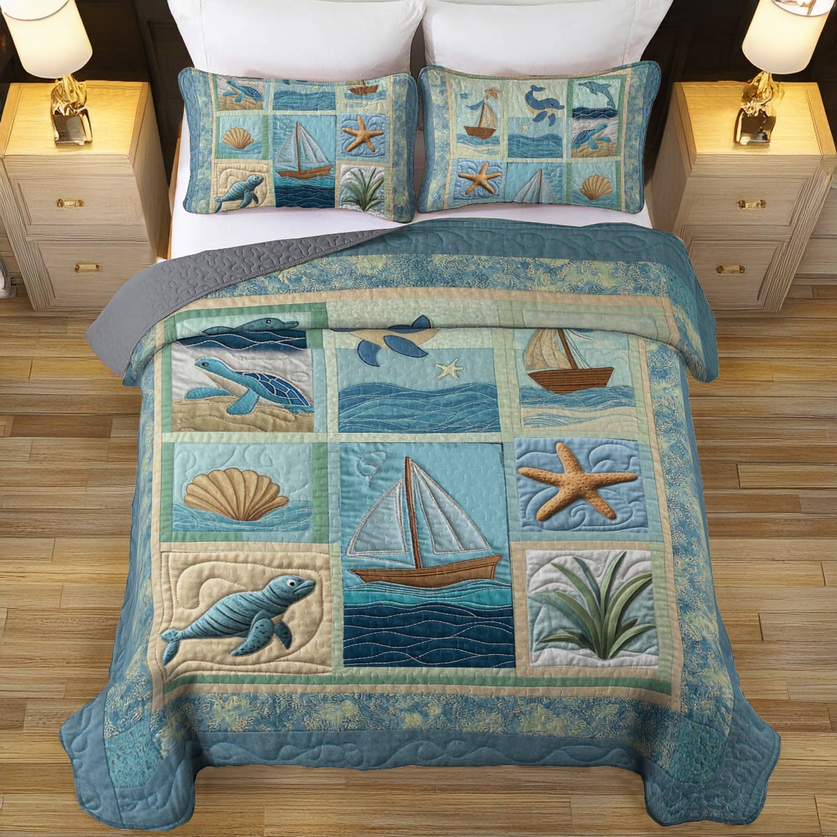 Shineful All Season Quilt 3-teiliges Set Ocean Dreams