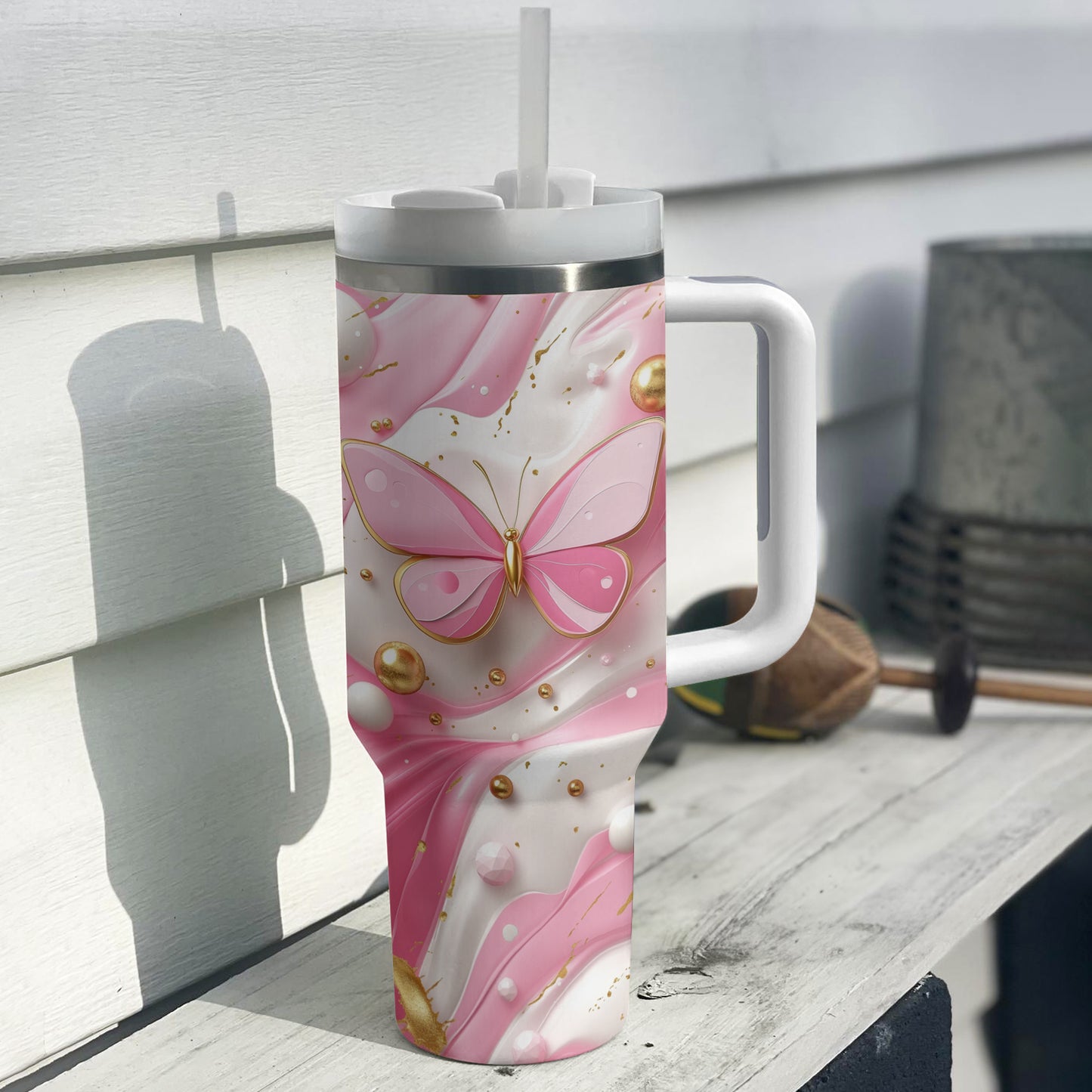 Shineful Tumbler Pink Butterfly