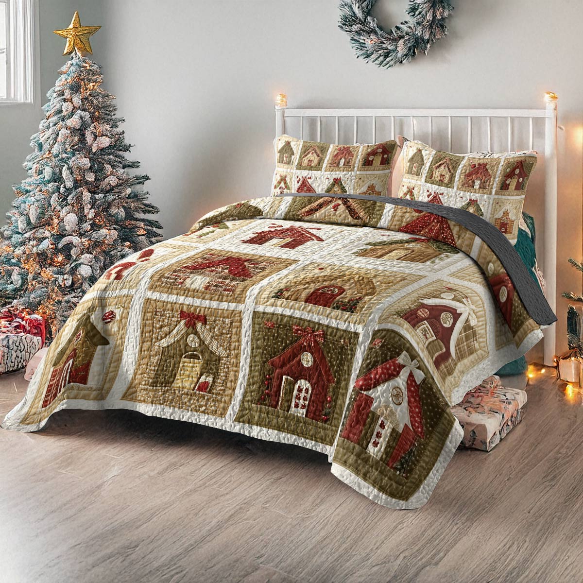 Shineful All Season Quilt 3-Piece Set - Gingerbread House