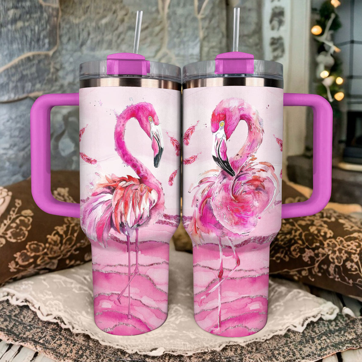 Shineful Tumbler Feathered Flamingo Harmony