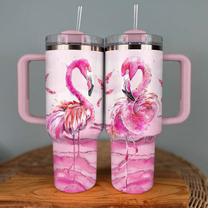 Shineful Tumbler Feathered Flamingo Harmony