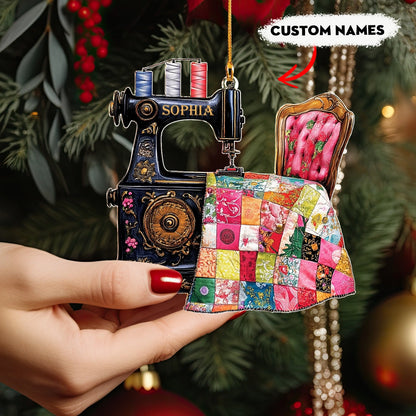 Shineful 2D Acrylic Ornament Personalized Sewing Machine Quilted Memories