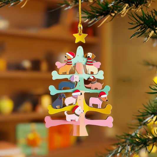 Shineful 2D Acrylic Ornament - Bone-nanza Dachshund Tree