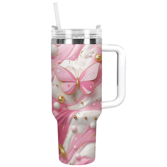 Verre Shineful Papillon rose