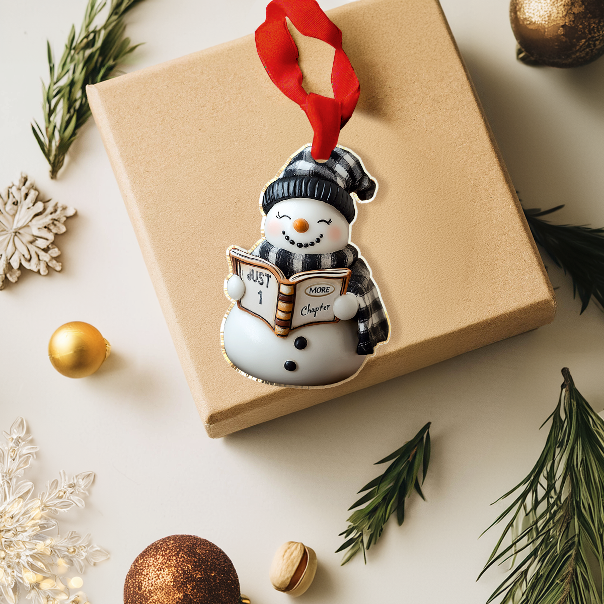 Shineful 2D Acrylic Ornament Frosty Just One More Chapter Snowman