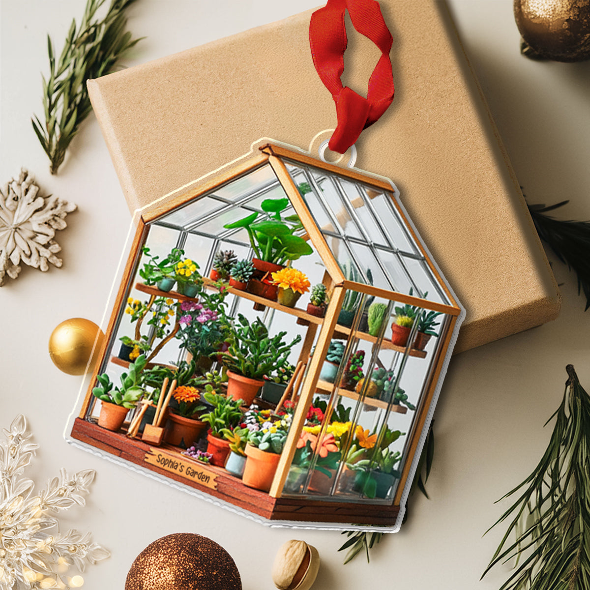 Shineful 2D Acrylic Ornament - Personalized Greenhouse