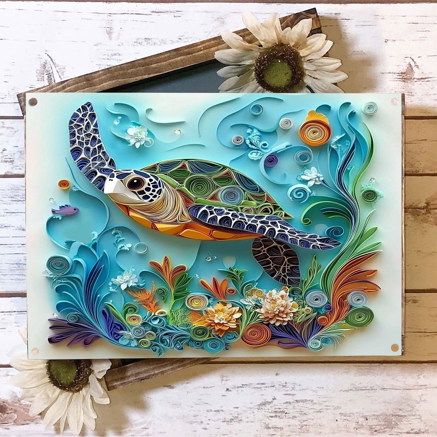 Shineful 2D Metal Sign Sea Turtle Journey