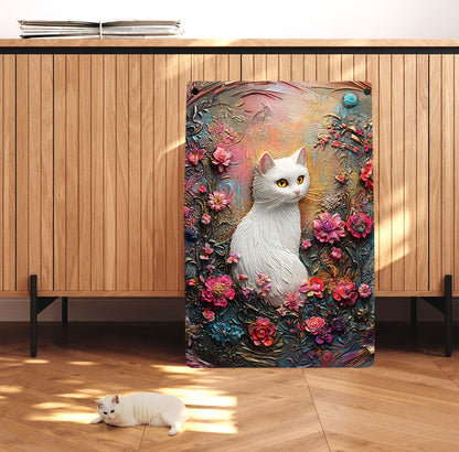 Shineful 2D Metal Sign Blooming Cat