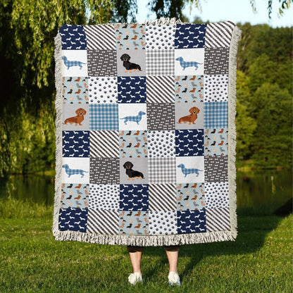 Shineful Woven Tapestry Throw Blanket - Dachshund Delight