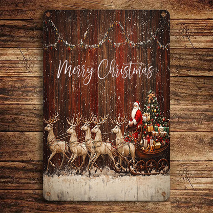 Shineful 2D Flat Print Metal Sign Happy Christmas