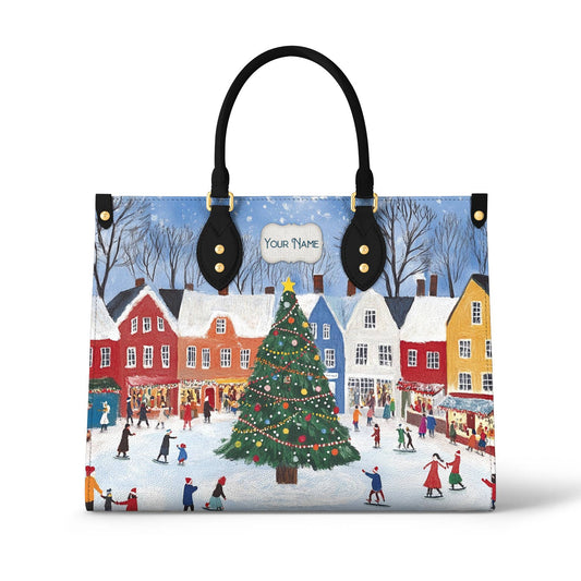 Glänzende Ledertasche Weihnachtsfetival