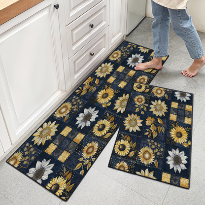 Shineful Ultra-Thin Non Skid Floor Mat, Kitchen Rugs Inelegance Sunflowers