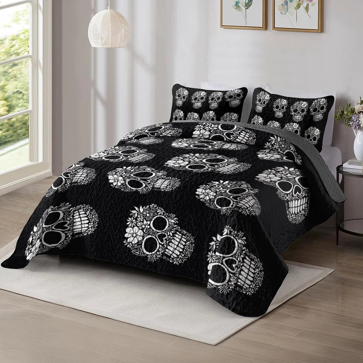 Shineful All Season Quilt 3-Piece Set - Mystic Sugar Skull