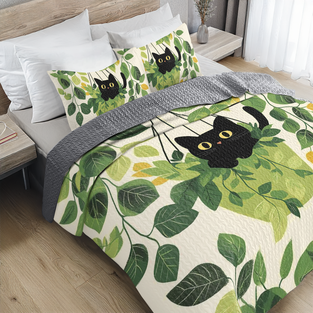 Shineful All Season Quilt 3-Piece Set - Whiskers in the Leaves