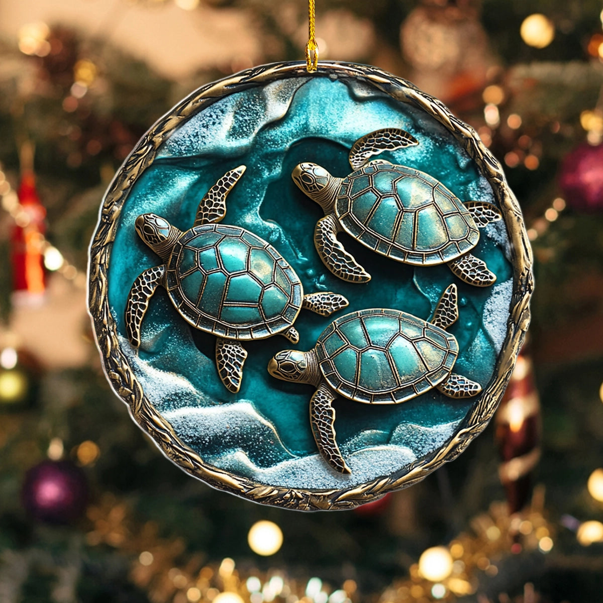 Shineful 2D Acrylic Ornament Tranquil Tides Sea Turtle Trio