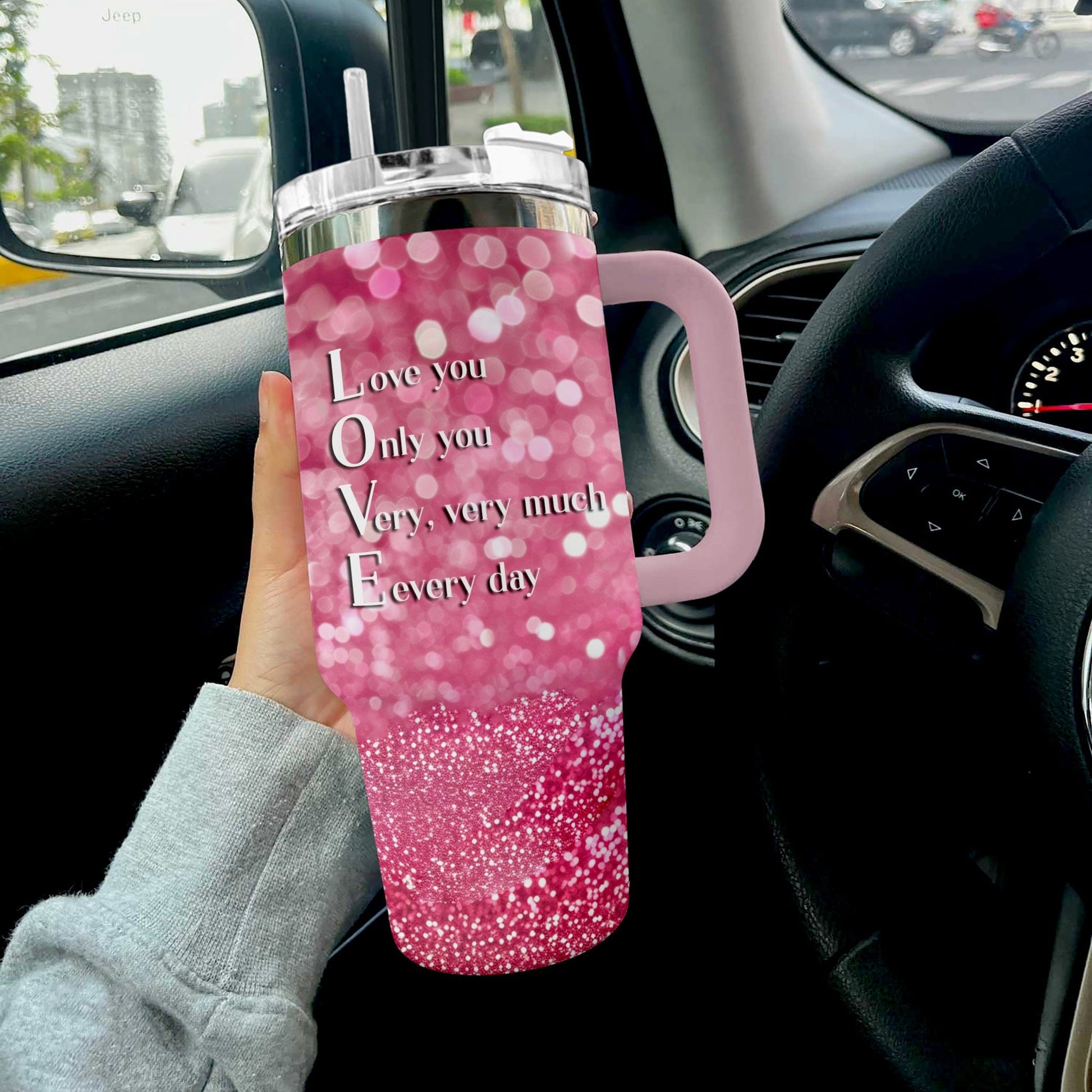 Valentine Oz Reading Shineful™ Tumbler Sparkling Love Nl09 40 Oz / Light Pink