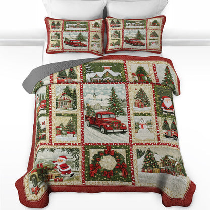 Shineful All Season Quilt 3-Piece Set Exciting Christmas