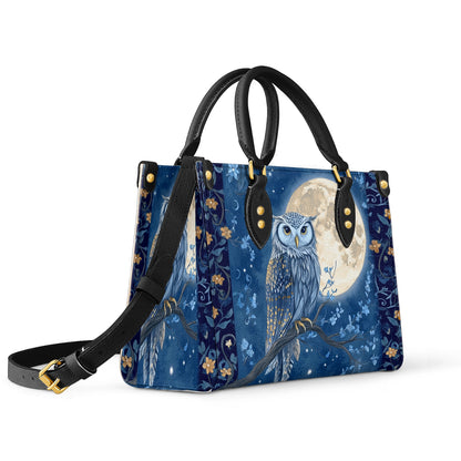 Shineful Leather Bag Midnight Guardian Owl